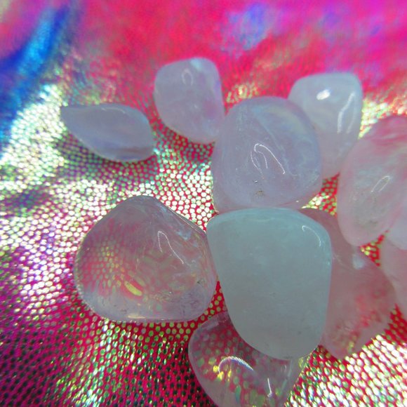 Rose Quartz Crystal Tumbled 1 Ounce Grid Set - Picture 3 of 4